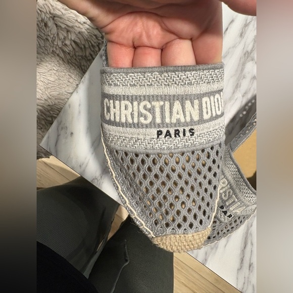 Lightly used- DIOR Granville Embroidered Mesh
Cotton Flat Espadrille - Picture 2 of 15